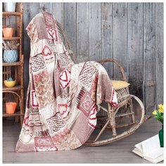 Плед Традиция Уют 200 х 220 см велсофт капучино/бежевый