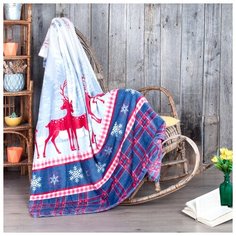 Плед Традиция Олени 200 х 220 см велсофт