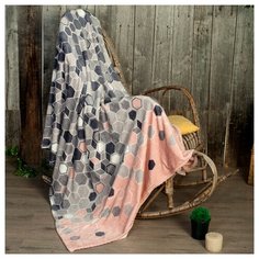 Плед Традиция Аврора 200 х 220 см велсофт синий