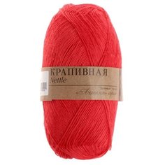 Пряжа Пехорка Крапивная, 100 % крапива, 50 г, 250 м, 5 шт., 88 красный мак