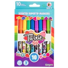 Ароматизированные тонкие фломастеры Twixie Super Tip смываемые, 10 шт Kangaru