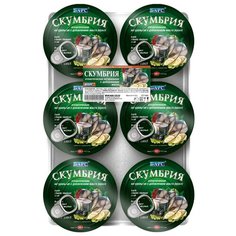 БАРС Скумбрия атлантическая северная натуральная с добавлением масла ГОСТ "БАРС", 6 банок 250 г Bars