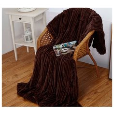 Плед Cleo Orrizonte 200x220 см, темно-коричневый