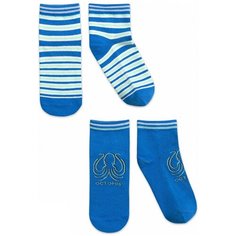 Носки Pelican комплект из 2 пар, размер 12-14, микс/лазурный