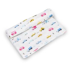 Пеленка муслиновая Amarobaby Rainbow Машинки 125х115