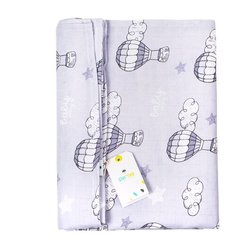 Пеленка Муслиновая GlorYes! Воздушные шары серые 130х130 см
