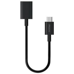 Адаптер Deppa USB Type-C - USB (72208) 0.15 м, черный
