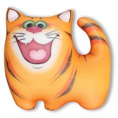Антистрессовая игрушка-подушка Штучки, к которым тянутся ручки Котик Полосатик, мини, оранжевый