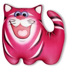 Антистрессовая игрушка-подушка Штучки, к которым тянутся ручки Котик Полосатик, малиновый