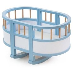 Jennifer Кроватка - качалка для кукол (дерево, небесный цвет) Elis