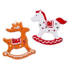 Набор ёлочных игрушек ПРЯНИЧНАЯ КАЧАЛКИ, доломит, 8х9 см (2 шт.), Kaemingk 630277-набор