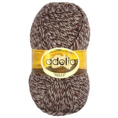 Пряжа Adelia Nelly мелажевая, 70 % шерсть, 30 % акрил, 100 г, 100 м, №15 серый-бордовый (меланж)
