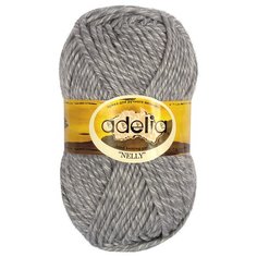 Пряжа Adelia Nelly мелажевая, 70 % шерсть, 30 % акрил, 100 г, 100 м, №16 св.серый