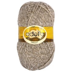 Пряжа Adelia Nelly мелажевая, 70 % шерсть, 30 % акрил, 100 г, 100 м, №05 св.серый-бежевый (меланж)
