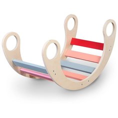 Качалка детская, ALPIKA BRAND ECO materials, натуральный с цветными вставками Альпика