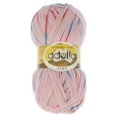 Пряжа ADELIA "JAKE" 75% шерсть, 25% нейлон 100 г 400 м ± 15 м 04 розовый/красный/зеленый/голубой