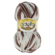 Пряжа ADELIA "JAKE" 75% шерсть, 25% нейлон 100 г 400 м ± 15 м 03 белый/бежевый/коричневый
