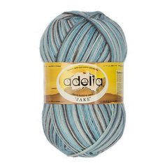 Пряжа ADELIA "JAKE" 75% шерсть, 25% нейлон 100 г 400 м ± 15 м 25 бл.голубой-голубой-св.серый