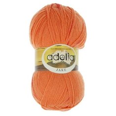 Пряжа ADELIA "JAKE" 75% шерсть, 25% нейлон 100 г 400 м ± 15 м 11 оранжевый/красный