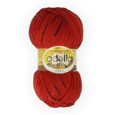 Пряжа ADELIA "JAKE" 75% шерсть, 25% нейлон 100 г 400 м ± 15 м 07 терракотовый/т.серый