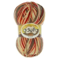 Пряжа ADELIA "JAKE" 75% шерсть, 25% нейлон 100 г 400 м ± 15 м 15 желый/красный/оливковый