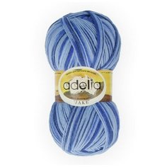 Пряжа ADELIA "JAKE" 75% шерсть, 25% нейлон 100 г 400 м ± 15 м 14 голубой/синий