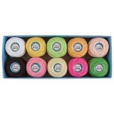 Пряжа "Gamma" Ирис ассорти 100% хлопок 10 х 10 г 82 м ± 3 м 19