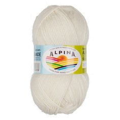 Пряжа ALPINA "ALPACA GRANDE" 65% альпака, 35% мериносовая шерсть 50 г 118 м ± 6 м 02 белый (натуральный)