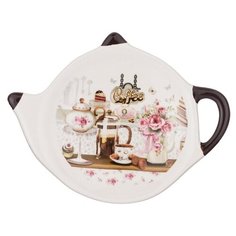Подставка для чайных пакетиков Agness Coffee 358-1722 белый/коричневый