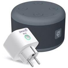 Умная колонка Prestigio Smartvoice + интеллектуальная розетка Power Link, белый/серый