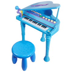 Детское пианино со стульчиком (2669-3205A) голубое, 32 клавиши Lezile
