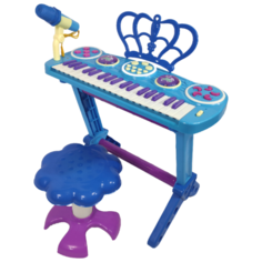 Детское пианино со стульчиком (2669-3708) голубое, 32 клавиши Lezile