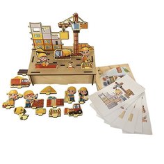 Деревянная развивающая логическая настольная игра «Панорама. Стройка» LivCity н00109