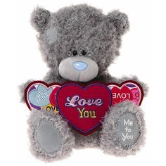 Мягкая игрушка Me to you Мишка Тедди с тремя сердцами Love you 25 см