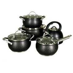 Набор посуды Pomi dOro Santa P-640547 9 пр. черный