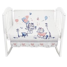 Плед Baby Nice MICRO FLANNEL панно "Котята и сердечки", 100х118