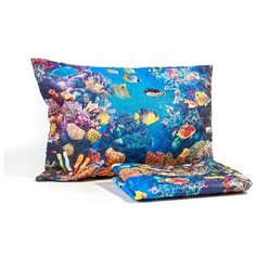 Наволочка декоративная "Красное море", 50*70 см, стеганая Сирень