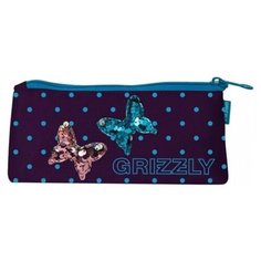 Пенал школьный Grizzly легкий, бабочки