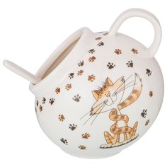 Солонка фарфоровая с ложкой веселые друзья Lefard (359-670)