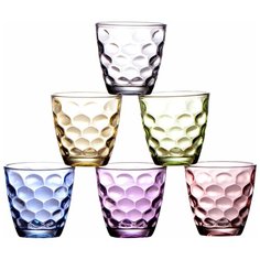 Набор стеклянных стаканов 260 мл, 6 шт, цвета микс Marma