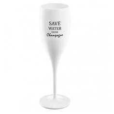 Бокал для шампанского с надписью SAVE WATER DRINK CHAMPAGNE белый Koziol