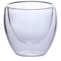 Стакан с двойными стенками, стеклянный, прозрачный 200 мл, MARMA MM-CUP-14