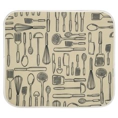 Коврик для сушки посуды iDry kitchen микрофибра бежевый 45х40 см Inter Design