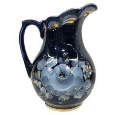 Кувшин Водолей 0.75 л. Гжель ручная роспись (кобальт, краски, золото) Гжельский Фарфоровый Завод
