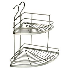 Полка угловая двухъярусная "mix" большая, Д320 Ш350 В440, хром Lemax