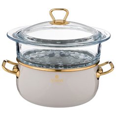 Кастрюля-пароварка эмалированная 3,2л диа.20см Agness (950-307)