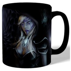 Кружка цветная с рисунком Dota Девушка в капюшоне Drabs