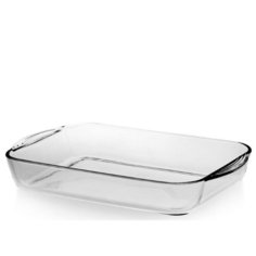 Форма для выпечки жаропрочная стеклянная прямоугольная 3,8 литра Borcam 59124 лоток прямоугольный 40х25х6 см в подарочной коробке