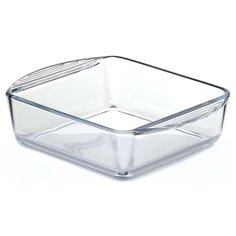 Форма для запекания жаропрочная стеклянная квадратная 1 литр Borcam 59854 лоток с ручками квадратный 21х16х5,5 см рубашка