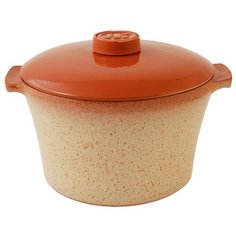 Кастрюля 1л CreamStone с ручками и крышкой Ломоносовская Керамика